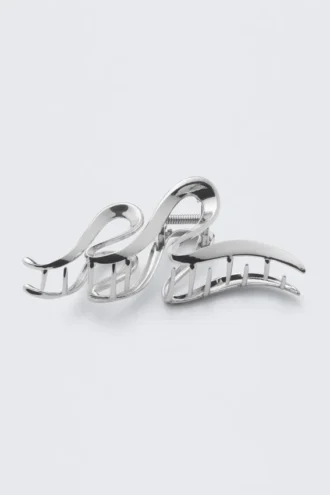 Pinza para el pelo ondulada – Plata