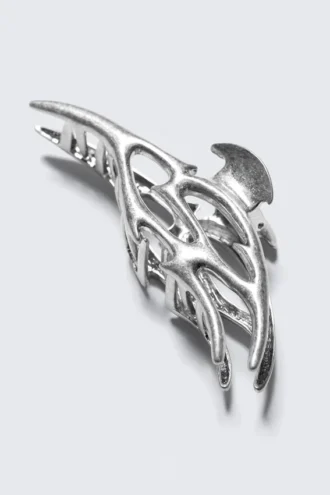 Pinza para el pelo ondulada – Tribal plateada