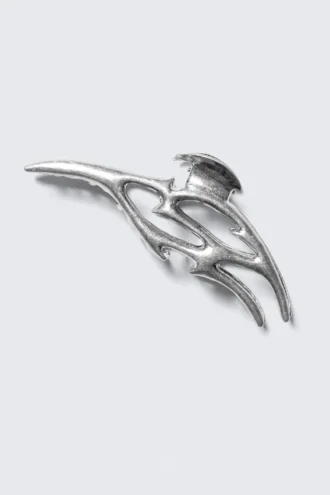 Pinza para el pelo ondulada – Tribal plateada