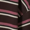 Polo de algodón de manga larga – Ciruela oscuro – Rayas rosas