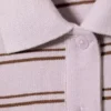 Polo de algodón de manga larga – Rayas lila empolvado