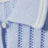Polo de algodón de punto de pantalones cortos – Azul claro – Rayas blancas Polo de algodón de punto de pantalones cortos – Azul claro – Rayas blancas