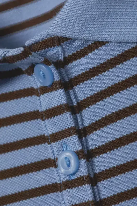Polo de manga larga – Rayas azules y negras Polo de manga larga – Rayas azules y negras