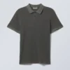 Polo de piqué de algodón de manga corta – Gris oscuro Polo de piqué de algodón de manga corta – Gris oscuro