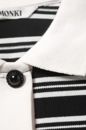 Polo de rugby de manga larga – Rayas blancas y negras