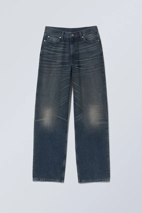 Rail Mid Rise Loose Wide Jeans – Azul océano profundo – Azul oscuro Rail Mid Rise Loose Wide Jeans – Azul océano profundo – Azul oscuro