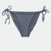 Slips de bikini fruncidas de cintura baja – Azul