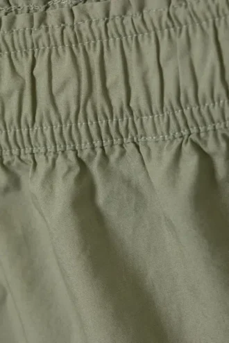 Slips de pijama de popelín de algodón de talle medio – Verde caqui