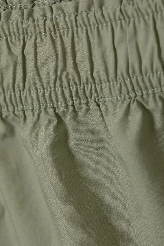 Slips de pijama de popelín de algodón de talle medio – Verde caqui Slips de pijama de popelín de algodón de talle medio – Verde caqui