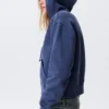Sudadera con capucha ajustada y cremallera – Azul oscuro lavado Sudadera con capucha ajustada y cremallera – Azul oscuro lavado