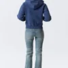 Sudadera con capucha ajustada y cremallera – Azul oscuro lavado Sudadera con capucha ajustada y cremallera – Azul oscuro lavado
