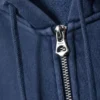 Sudadera con capucha ajustada y cremallera – Azul oscuro lavado Sudadera con capucha ajustada y cremallera – Azul oscuro lavado