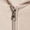 Sudadera con capucha ajustada y cremallera – Crema empolvado Sudadera con capucha ajustada y cremallera – Crema empolvado