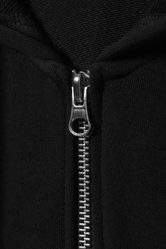Sudadera con capucha ajustada y cremallera – Negro