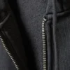 Sudadera con capucha ajustada y cremallera – Negro lavado