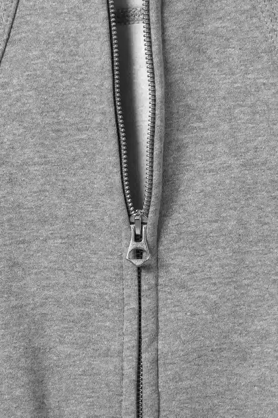 Sudadera con capucha, cremallera y mangas raglán – Gris jaspeado Sudadera con capucha, cremallera y mangas raglán – Gris jaspeado