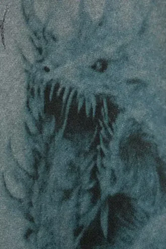Sudadera con capucha de corte holgado con estampados cuadrados – Negro – Dragón