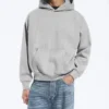 Sudadera con capucha de corte holgado – Gris jaspeado