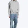 Sudadera con capucha de corte holgado – Gris jaspeado