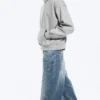 Sudadera con capucha de corte holgado – Gris jaspeado