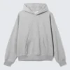 Sudadera con capucha de corte holgado – Gris jaspeado