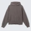 Sudadera con capucha de corte holgado – Marrón oscuro lavado Sudadera con capucha de corte holgado – Marrón oscuro lavado