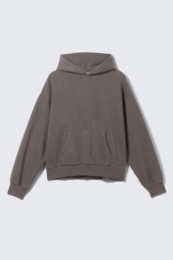 Sudadera con capucha de corte holgado – Marrón oscuro lavado Sudadera con capucha de corte holgado – Marrón oscuro lavado