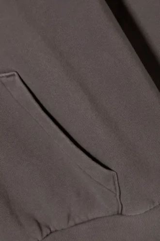 Sudadera con capucha de corte holgado – Marrón oscuro lavado