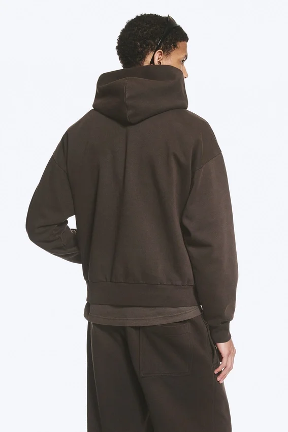 Sudadera con capucha de corte holgado – Marrón oscuro lavado Sudadera con capucha de corte holgado – Marrón oscuro lavado