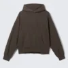 Sudadera con capucha de corte holgado – Marrón oscuro lavado Sudadera con capucha de corte holgado – Marrón oscuro lavado
