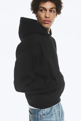 Sudadera con capucha de corte holgado – Negro