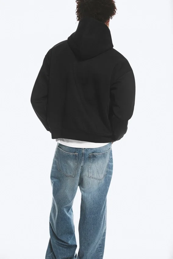 Sudadera con capucha de corte holgado – Negro Sudadera con capucha de corte holgado – Negro