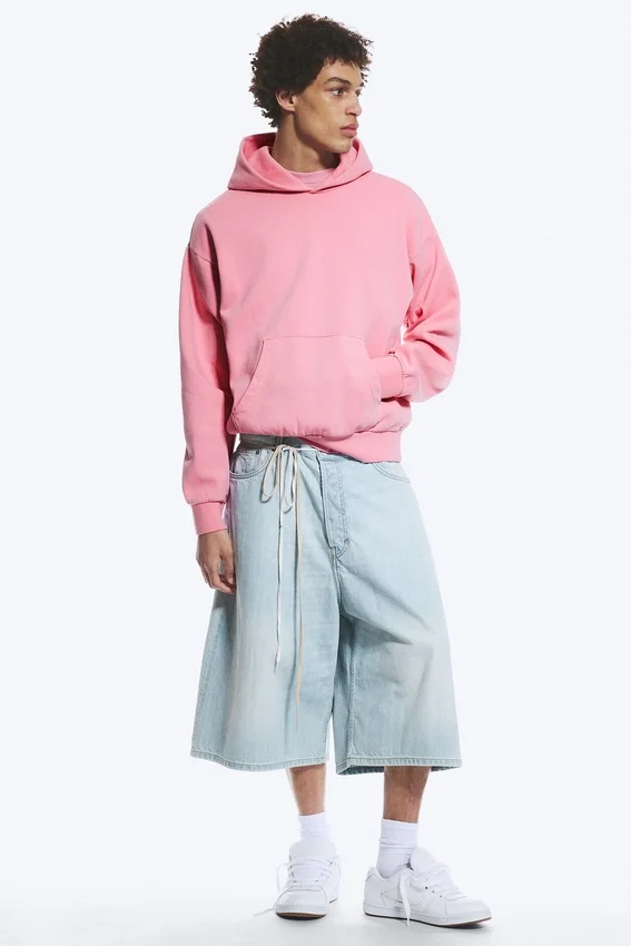 Sudadera con capucha de corte holgado – Rosa lavado Sudadera con capucha de corte holgado – Rosa lavado
