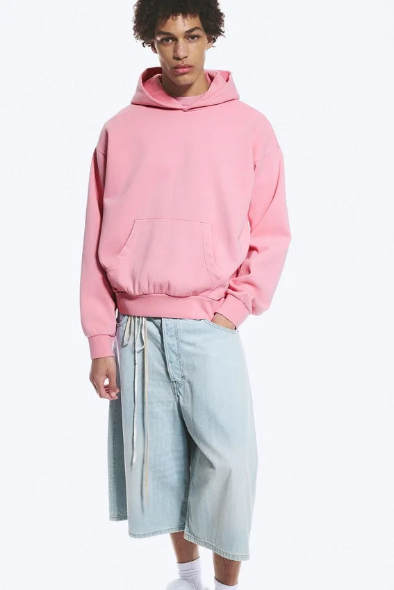 Sudadera con capucha de corte holgado – Rosa lavado Sudadera con capucha de corte holgado – Rosa lavado
