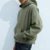 Sudadera con capucha de corte holgado – Verde lavado
