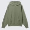 Sudadera con capucha de corte holgado – Verde lavado