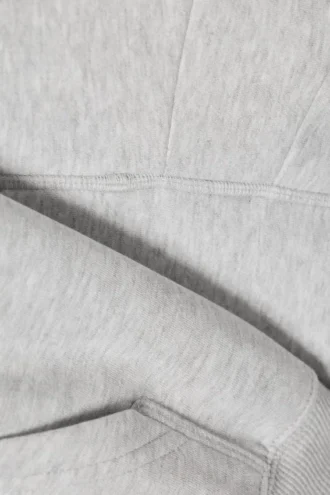 Sudadera con capucha de corte recto y mangas raglán – Gris jaspeado