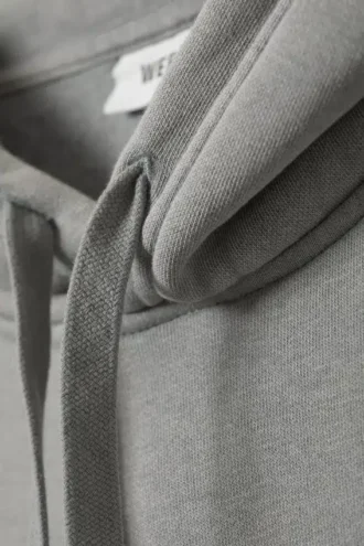 Sudadera con capucha de corte recto y tejido grueso – Gris polvoriento lavado