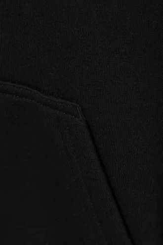 Sudadera con capucha de corte recto y tejido grueso – Negro