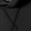 Sudadera con capucha de felpa de algodón de corte recto – Negro lavado