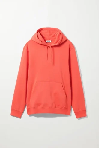 Sudadera con capucha de peso medio estándar – Rojo coral