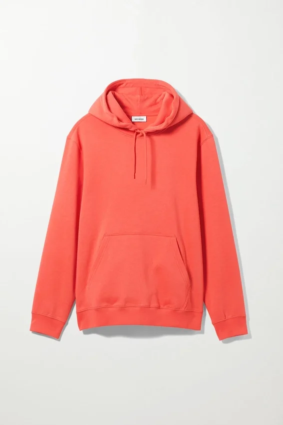 Sudadera con capucha de peso medio estándar – Rojo coral Sudadera con capucha de peso medio estándar – Rojo coral