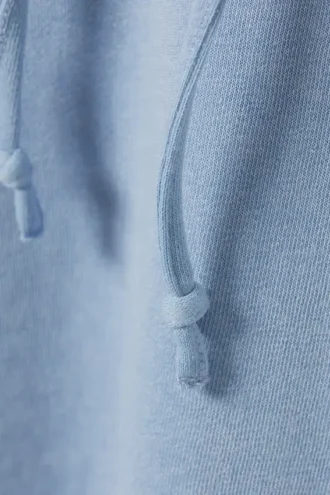 Sudadera con capucha de pijama corta de felpa – Azul empolvado