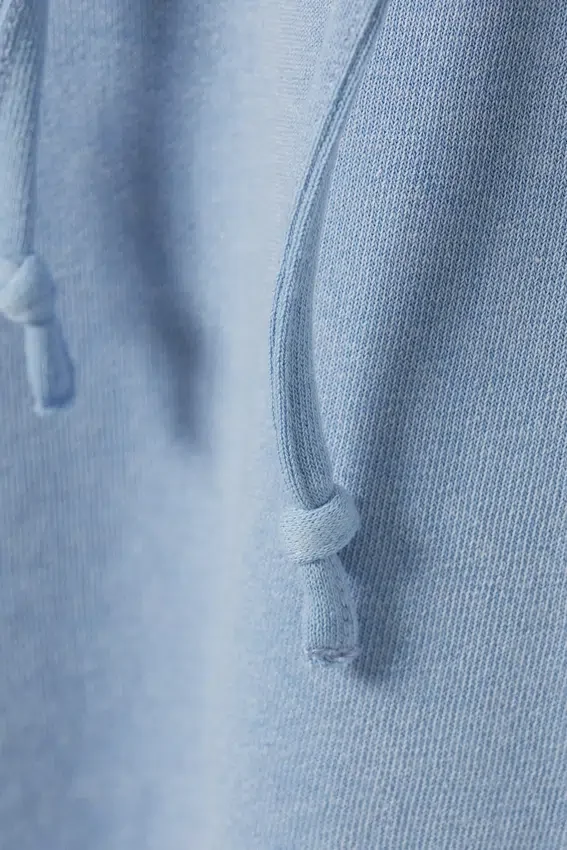 Sudadera con capucha de pijama corta de felpa – Azul empolvado Sudadera con capucha de pijama corta de felpa – Azul empolvado