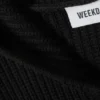 Sudadera con capucha de punto de corte recto – Negro Sudadera con capucha de punto de corte recto – Negro