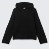Sudadera con capucha de punto holgada – Negro Sudadera con capucha de punto holgada – Negro