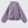 Sudadera con capucha de punto – Lila Sudadera con capucha de punto – Lila