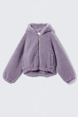 Sudadera con capucha de punto – Lila