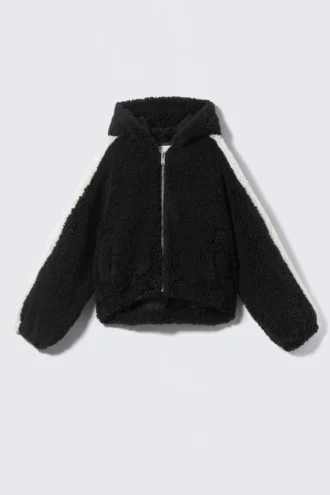 Sudadera con capucha de punto – Negro