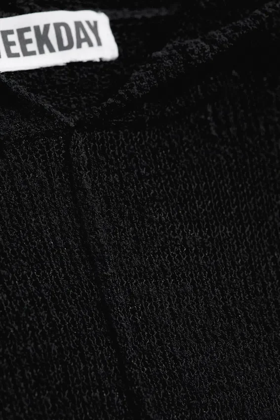 Sudadera con capucha de punto – Negro Sudadera con capucha de punto – Negro
